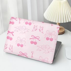Compatible with MacBook Pro 13 Inch Case M2 2023,2022,2021-2016 A2338 M1 A2251 A2289 A2159 A1989 A1708 A1706, Cute Pink Heart Bow Plastic Plastic Hard Shell Case＋Transparent Keyboard Cover