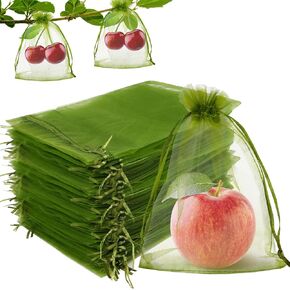KQNBI 50 PCS أكياس حماية الفاكهة 6 × 9 أكياس غلاف الفاكهة لأشجار الفواكه الفواكه بيضاء الفواكه صياغة حقيبة شبكية حقيبة الحاجز لحماية الطماطم المانجو نبات الخضروات