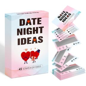 BleSky 45 Date Night Ideas Scratch Off Cards for Couple Games Romantic Couple Gifts for Him Her