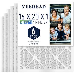 14x18x1 MERV 8 Air Filters 6-Pack, Actual Size 13.7" x 17.7" x 0.75" – Compatible with HVAC, Air Conditioners & Furnaces, Enhanced Filtration & Easy Installation