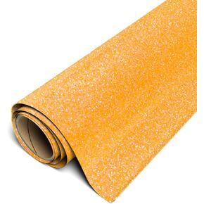 SISER GLITTER HTV 11.8 "× 5 قدم لفة - الحديد على فينيل نقل الحرارة (Neon Orange)