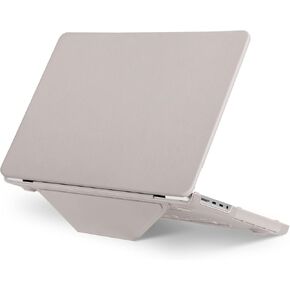 MOSISO Compatible with MacBook Pro 14 inch Case 2025 2024 2023 2022 2021 M4 M3 M2 M1 Pro Max A3112 A3185 A3401 A2918 A2992 A2779 A2442, PU Leather Coated Plastic Hard Shell with Fold Kickstand, Pink