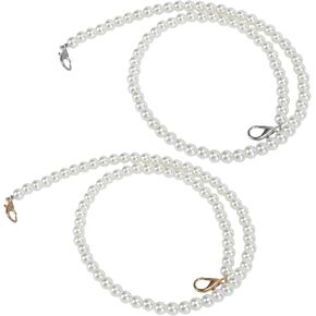 2pcs حقيبة حقيبة حزام حزمة بيرل كيس سلسلة محفظة عملية محفظة حقيبة موبورة ديي سلسلة لؤلؤة محفظة لمحفظة الحقائب المحفظة الهواتف المحمولة (60 سم)