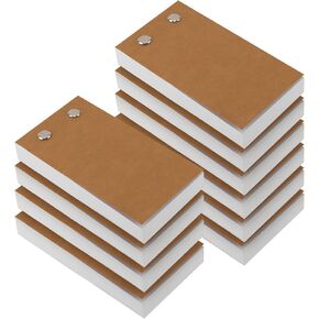 Funsuei 10 PCS Placeation Flipbook Paper ، كتاب صغير فارغ ، فليب فليب ، ورق فليب ، ورقة ، Kraft Cover ، Flip Book Kit للرسم والرسم ، 4.5 × 2.5 بوصة ، 1000 ورقة في المجموع