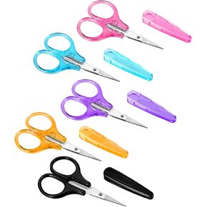 5pcs 3.5 "TIME TRAVEL TRAVEL SCISSOR SMITHER CRAFT SCISSOR جميع المقصات الحادة مقص من الفولاذ المقاوم للصدأ مع غطاء واقعي MINI SELING SHISIN