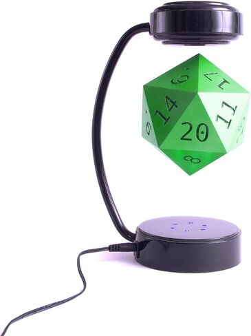 Tabletop D20 Dice with LED Lights - 20-Sided Die for D&D Decoration, Cosplay, and Fantasy Gaming (Green) in Kuwait