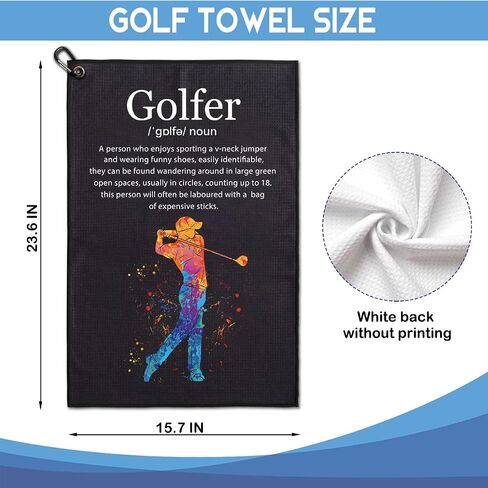 World's Okayest Golfer Repeat Printed Microfiber Golf Towel, Funny Golf Towel Gifts and Golf Accessories for Men Women Dad Mom Grandpa, Fathers Day Birthday Gift for Golf Lover Golfer in Saudi Arabia