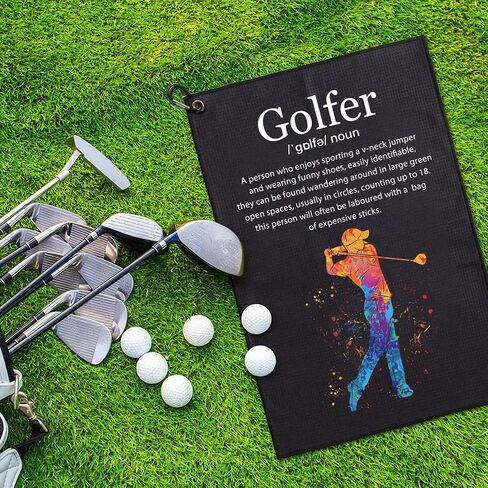 World's Okayest Golfer Repeat Printed Microfiber Golf Towel, Funny Golf Towel Gifts and Golf Accessories for Men Women Dad Mom Grandpa, Fathers Day Birthday Gift for Golf Lover Golfer in Saudi Arabia