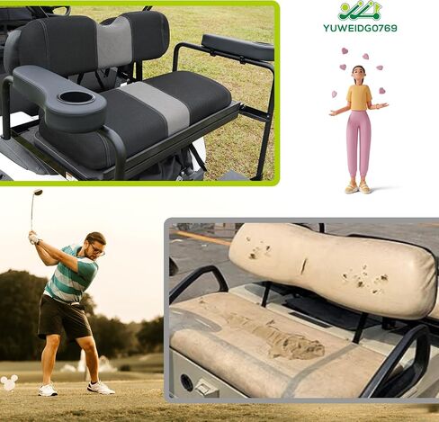 Universal EZGO TXT Golf Cart Seat Covers Dress UP Older Golf Cart Durable Breathable Material Golf Cart Front Seat Cover Fit Like a Glove, Easy to Install, Machine Washable in Saudi Arabia