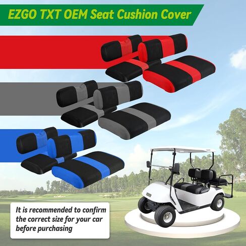 Universal EZGO TXT Golf Cart Seat Covers Dress UP Older Golf Cart Durable Breathable Material Golf Cart Front Seat Cover Fit Like a Glove, Easy to Install, Machine Washable in Saudi Arabia