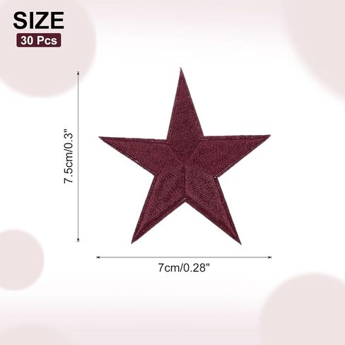 Meccanixity 30pcs Star Iron on Patches Small Star Patches Patches Chaking on Patches for Diy Crafts Contracting Relationing Hat Decoration ، Black in Kuwait