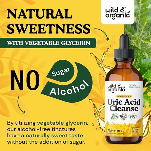 Uric Acid Cleanse Liquid Supplement - Uric Acid Support Drops with Tart Cherry, Chanca Piedra, Celery, Turmeric Root, Milk Thistle Seed - Vegan, Alcohol Free Tincture - 4 fl oz in Kuwait