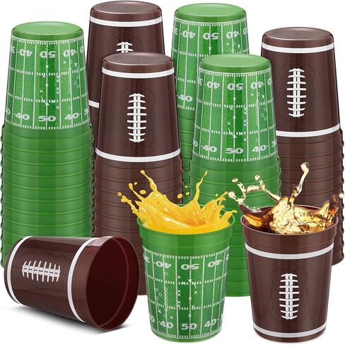 48 Pcs Reusable Football Plastic Cups 16 Oz Thick Cocktail Drink Cup Bulk Football Stadium Cups for Tailgate Football Theme Party Favor Birthday Event Game Day Supplies Decoration in Kuwait