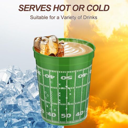 48 Pcs Reusable Football Plastic Cups 16 Oz Thick Cocktail Drink Cup Bulk Football Stadium Cups for Tailgate Football Theme Party Favor Birthday Event Game Day Supplies Decoration in Kuwait