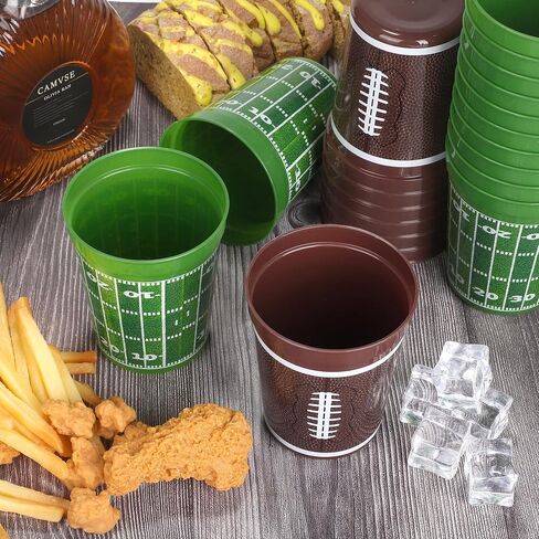 48 Pcs Reusable Football Plastic Cups 16 Oz Thick Cocktail Drink Cup Bulk Football Stadium Cups for Tailgate Football Theme Party Favor Birthday Event Game Day Supplies Decoration in Kuwait