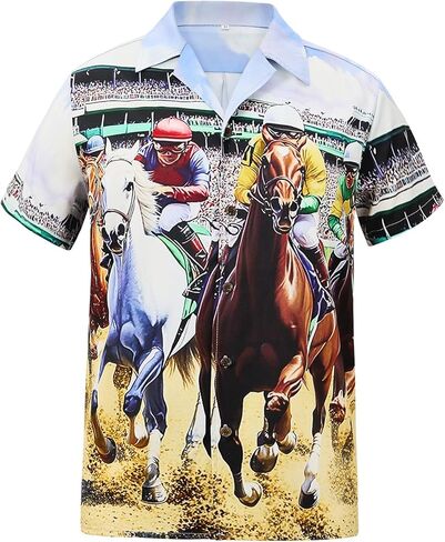 Hawaiian Shirt for Men Short Sleeve Beach Tropical Summer Vacation Shirt Casual Button Down Aloha Shirt Flowery Parrot XL in Kuwait