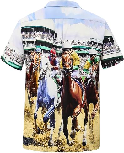 Hawaiian Shirt for Men Short Sleeve Beach Tropical Summer Vacation Shirt Casual Button Down Aloha Shirt Flowery Parrot XL in Kuwait