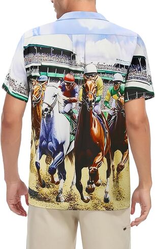 Hawaiian Shirt for Men Short Sleeve Beach Tropical Summer Vacation Shirt Casual Button Down Aloha Shirt Flowery Parrot XL in Kuwait