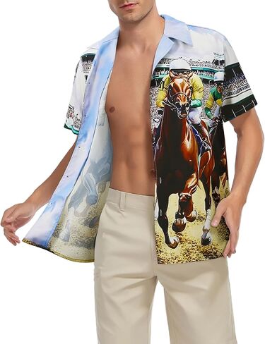 Hawaiian Shirt for Men Short Sleeve Beach Tropical Summer Vacation Shirt Casual Button Down Aloha Shirt Flowery Parrot XL in Kuwait