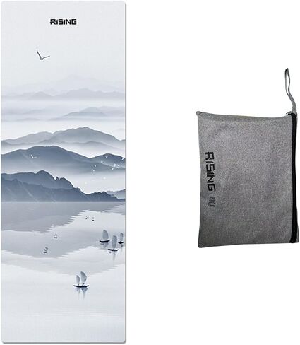 travel yoga mat Premium Print Yoga Mat Folding Travel Fitness & Exercise Mat 72 x 26 Inch 2MM Thickness Non Slip Workout Mat for All Types of Yoga, Pilates & Floor Workouts with Carrying Bag in Saudi Arabia