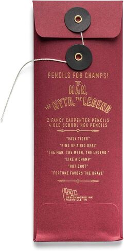 تشمل مجموعة DesignWorks Ink The Man ، The Myth ، The Legend Pencil Pencil Set 6 أقلام جرافيت خشبية مع أقلان من كبار النجارين و 4 قلوبان رقم 2 in Saudi Arabia