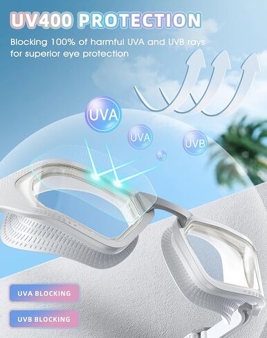 Greatever Sleek Swimming Goggles, UV400 Protection Swim Goggles,HD Wide View Goggles, Anti Fog No Leakage, Enhanced Comfort For Women Men Adults Teenagers in Saudi Arabia