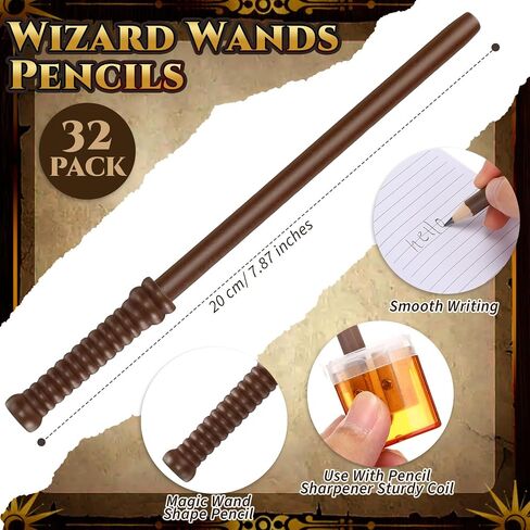 Yexiya 64 Pack Magical Wizard Notepads Set Spiral Notebooks and Wizard Wands Pencils Bulk Mini Notebooks for Magical Theme Birthday Goody Bag Filler Favors School Classroom Supplies Rewards Gift in Saudi Arabia