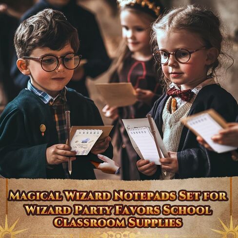 Yexiya 64 Pack Magical Wizard Notepads Set Spiral Notebooks and Wizard Wands Pencils Bulk Mini Notebooks for Magical Theme Birthday Goody Bag Filler Favors School Classroom Supplies Rewards Gift in Saudi Arabia