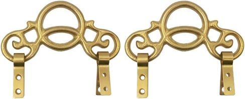 Tiazza 2pcs النمط الصيني الطراز النحاس النحاس عتيق الخطاف شماعات الرسم الزخرفية شماعات المرآة (البرونز العتيق) in Kuwait