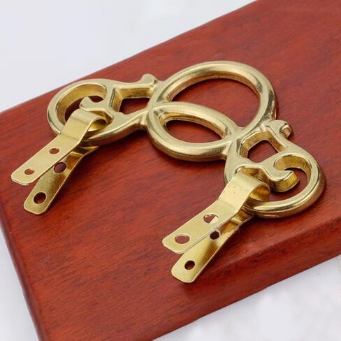 Tiazza 2pcs النمط الصيني الطراز النحاس النحاس عتيق الخطاف شماعات الرسم الزخرفية شماعات المرآة (البرونز العتيق) in Kuwait
