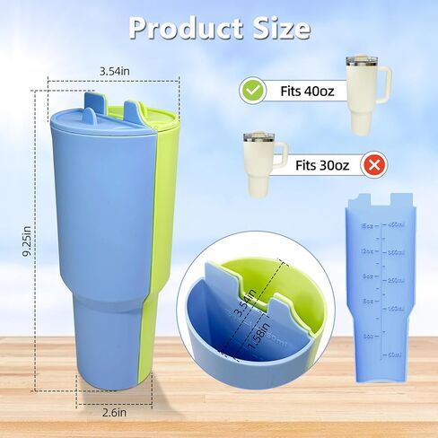 2-in-1 Drink Separator Silicone Liner fit Stanley Cup 40oz, Inner Cup Section Tray for Stanley Tumbler Accessories, Reusable Cup Divider Two Drinks in One Cup (Pink) in Saudi Arabia