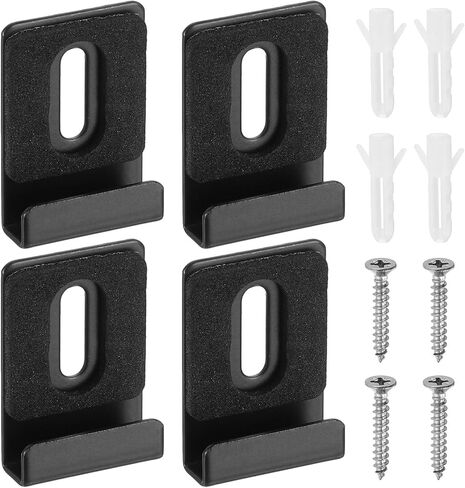 uxcell 4Pcs Metal Mirror Holder Clips, Mirror Hangers Hardware Kit with Screws & Rubber Pads Large Size for Wall Mounting Frameless Mirrors, Wall Tile, Billboards Display, Silver in Kuwait