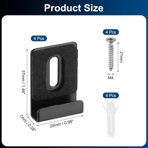 uxcell 4Pcs Metal Mirror Holder Clips, Mirror Hangers Hardware Kit with Screws & Rubber Pads Large Size for Wall Mounting Frameless Mirrors, Wall Tile, Billboards Display, Silver in Kuwait