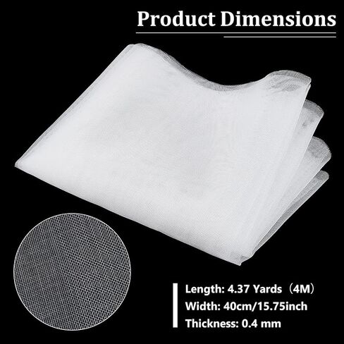 BENECREAT 39x78 Inch Fine Nylon Fabric, 250 Mesh White Mesh Filter Woven Net Paint Filter Cloth for Paint, Home Brewing, 0.1mm Thick in Saudi Arabia