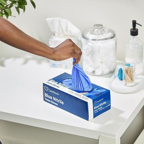 Blue Nitrile Exam Gloves [200 Count] Disposable, Powder-Free, Latex-Free, Food Safe, Medical Grade, Chemical Resistant, Small in Kuwait