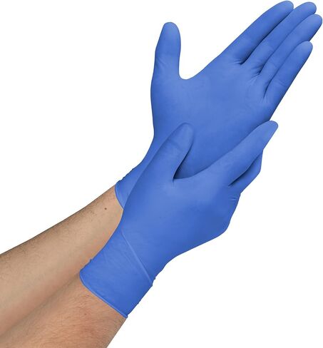Blue Nitrile Exam Gloves [200 Count] Disposable, Powder-Free, Latex-Free, Food Safe, Medical Grade, Chemical Resistant, Small in Kuwait