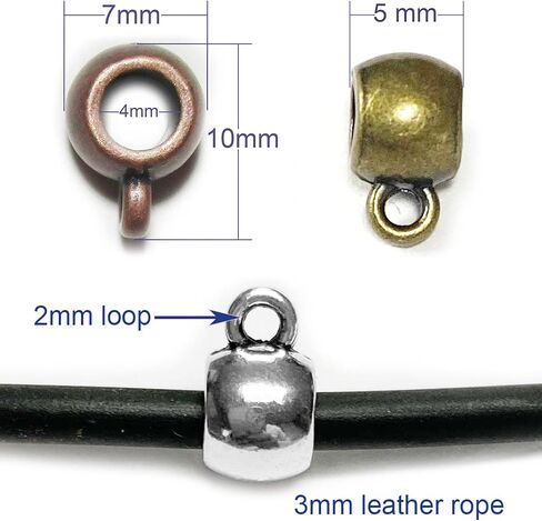 Heather's CF Bail Tube Beads حامل سحر السحر الأوروبي بيد الفواصل الكفالة ، معلقات سحر تتدلى سحر الأساور لتصنيع المجوهرات لوازم 120 في المائة in Kuwait