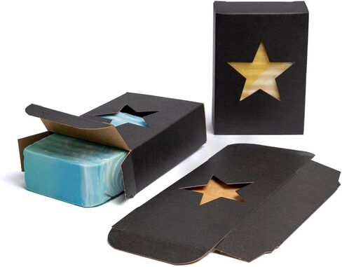 50 CYP White Star Window Soap Box - عبوة الصابون محلية الصنع - SOAP Make Supplies - مصنوعة في الولايات المتحدة الأمريكية! - 50 حزمة in Kuwait