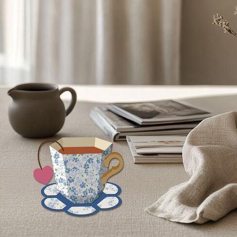 3D Tea Cup Die Cuts for Card Making, Coffee Cups Carbon Steel Cutting Dies 2025 Tableware Scrapbooking Embossing Template Dies for DIY Birthday Gift Party Greeting Paper Card Photo Album in Saudi Arabia