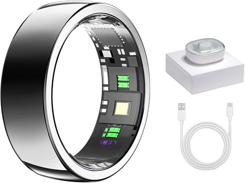 Smart Ring - Sleep Tracking Wearable - Heart Rate - Oxygen Monitoring - Fitness Tracker - Hand Gesture Brush Tiktok - Remote Camera - Up to 9 Days of Battery Life in Kuwait