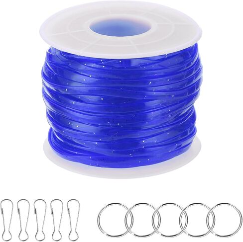 مجموعة سلسلة Patikil Lanyard ، PVC Glitters البلاستيك وضع الأسلاك الحبل ، الحرف اليدوية ، الأساور ، سلاسل المفاتيح ، الأزرق الساطع in Saudi Arabia