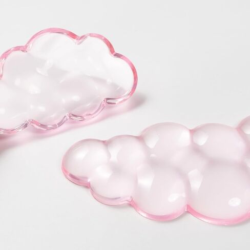 Ergonomic Gel Cloud Keyboard and Mouse Wrist Rest Set – Clear Wrist Rest for Keyboard 60%/68%/75%, Comfort & Support for Typing and Gaming (Light Pink) in Kuwait
