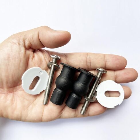 Toilet Seat Bolts Screws Set White Plastic, Ewerex Plastic Toilet Seat Hinge Bolt Screws with Plastic Nuts and Washers Parts for Top Mount Toilet Seat Hinge-2 Pcs in Saudi Arabia