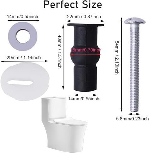 Toilet Seat Bolts Screws Set White Plastic, Ewerex Plastic Toilet Seat Hinge Bolt Screws with Plastic Nuts and Washers Parts for Top Mount Toilet Seat Hinge-2 Pcs in Saudi Arabia