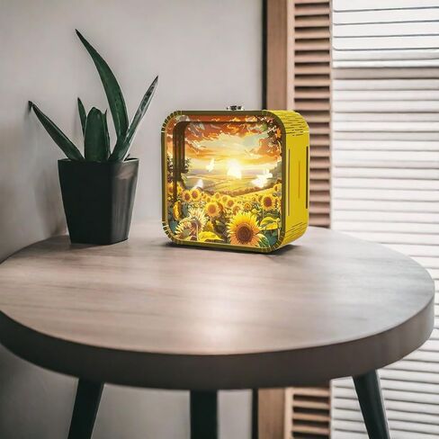 3D Wooden Puzzle Night Light,DIY 3D Puzzles for Adults with Touch Night Light, New Year Gifts, Birthday Gifts for Teen, Desk Decor for DIY Puzzle Lovers, Men and Women (Sunflower) in Saudi Arabia