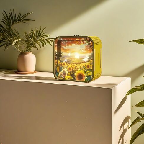 3D Wooden Puzzle Night Light,DIY 3D Puzzles for Adults with Touch Night Light, New Year Gifts, Birthday Gifts for Teen, Desk Decor for DIY Puzzle Lovers, Men and Women (Sunflower) in Saudi Arabia