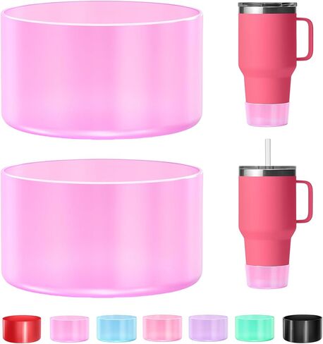 2-Pack Silicone Boot for YETI Rambler Tumbler with Handle and Straw Lid 25 35 42 oz Bottom Sleeve for 20 30 oz Stackable Tumbler in Saudi Arabia