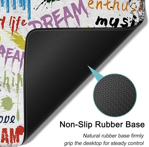 Desk Pad, Extended Large Mouse Pad with Stitched Edges (31.5X11.8In), Ergonomic Mouse Wrist Rest Support, Waterproof Computer Mouse Mat, African Black Woman Graffiti Girls XXL White Gaming Mouse Pad in Kuwait