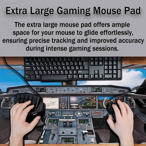 Aircraft Cockpit Full Desk Mouse Pad Modern Airplane Controls Large Gaming Mousepad for Keyboard PC.Home,Office 35.4"X15.7" in Saudi Arabia