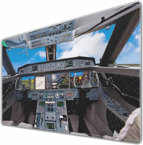 Aircraft Cockpit Full Desk Mouse Pad Modern Airplane Controls Large Gaming Mousepad for Keyboard PC.Home,Office 35.4"X15.7" in Saudi Arabia